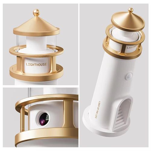 product_image_name-Generic-Haut-parleur Bluetooth Design Phare - Lumière LED Chaude - Télécommande-3