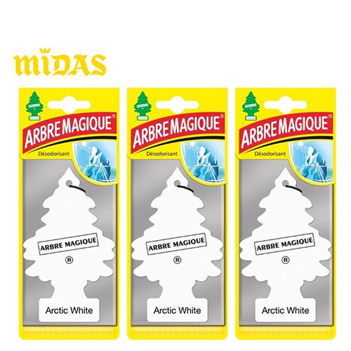 By Midas LOT DE 3 ARBRES MAGIQUES® - Désodorisant Voiture - Arctic White -  Prix pas cher