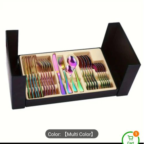 product_image_name-Generic-Service de Table Arc-en-Ciel Multicolore – Ensemble Complet en Acier Inoxydable-1