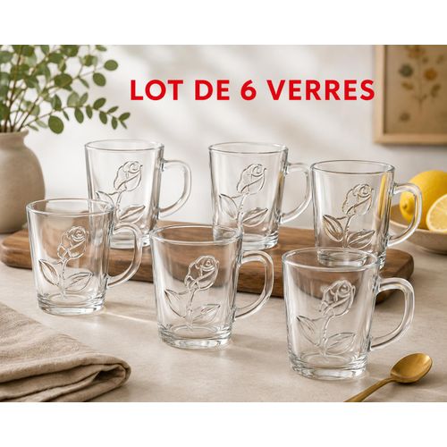Generic Lot de 6 Verres en Verre Gravé 250 ml – Élégance & Praticité - image 2