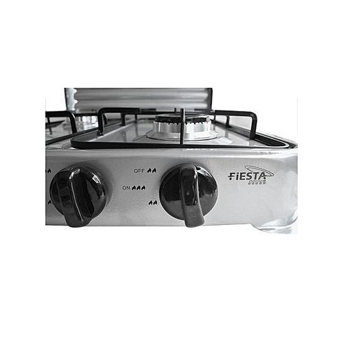 product_image_name-Fiesta-Cuisinière De Table 4 Feux Avec Couvercle Strié En Inox - Blanc-3