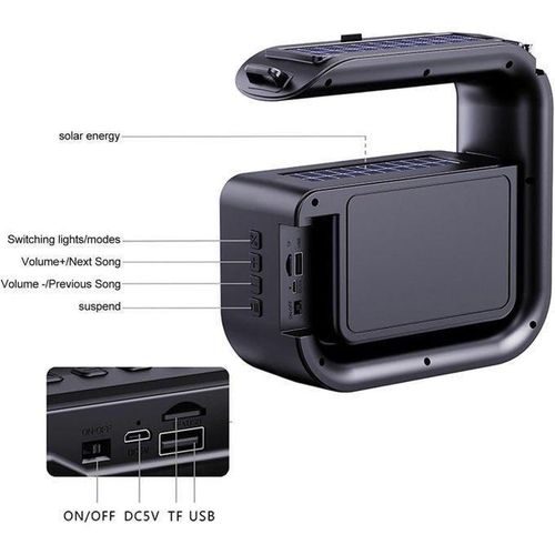 product_image_name-Generic-Haut-Parleur Enceinte Sans Fil à énergie Solaire Pour Fêtes, Extérieur, Maison Et Chambre-5