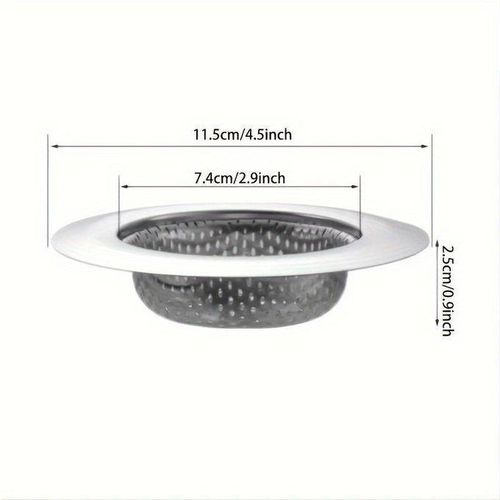 Generic Lot de 2 passoires d'évier en acier inoxydable pour la cuisine, large bordure - image 3