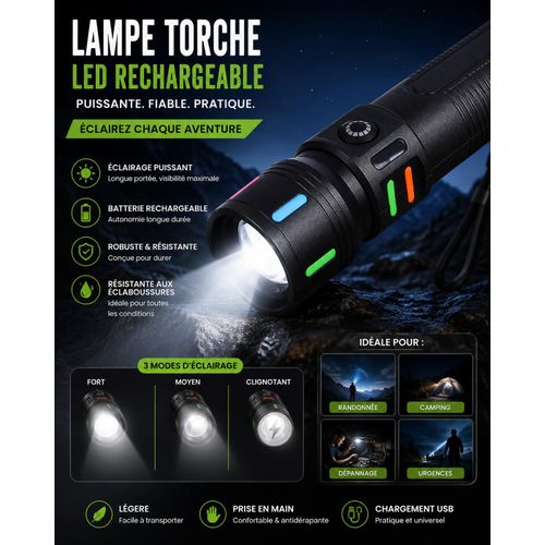 Generic Lampe Torche LED Rechargeable - image 4
