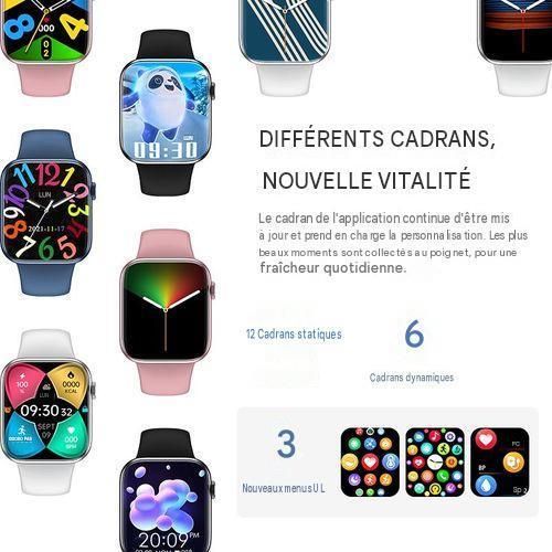 Generic Montre connectée S12 Pro Max 49 mm avec écran AMOLED 2,3", appels Bluetooth et lot de 7 bracelets – Compatible Android et iOS - image 5