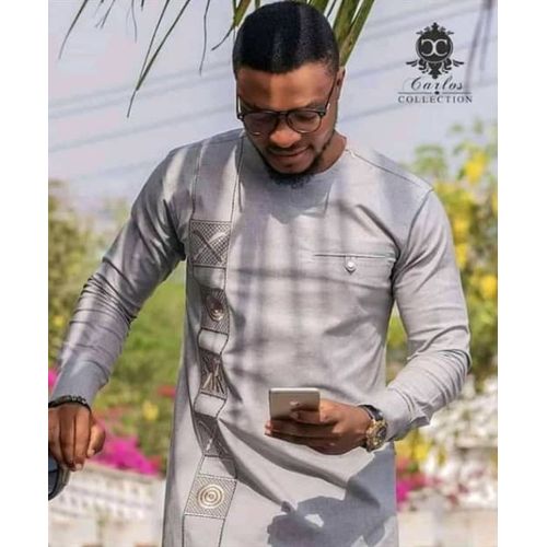 Fashion Ensemble Tunique Homme Manche Longue De Couleur Grise Prix pas cher Jumia CI