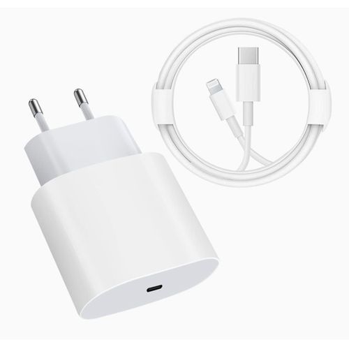 iPhone 11/12/13 Adaptateur Power 20W USB-C Chargeur rapide avec