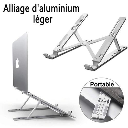 Support Ordinateur Portable, Support PC Portable à 7 Niveaux Réglables,  Laptop Stand en Plastique & Silicone Antidérapant & Alliage d'Aluminium, 