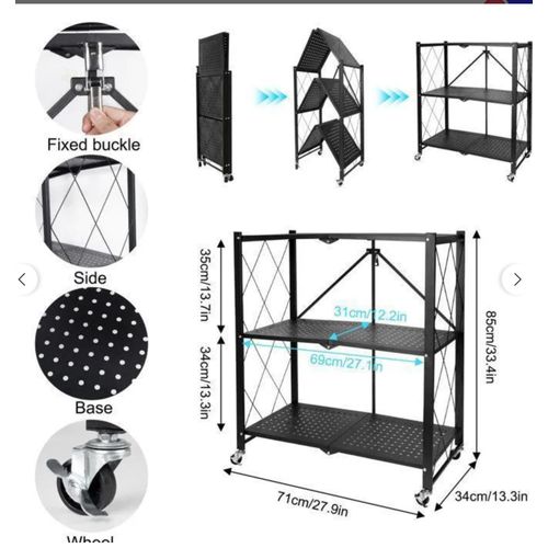 Generic Etagère de rangement pliable multifonction 3 NIVEAUX - image 2