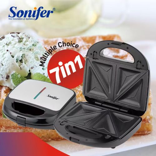 product_image_name-Sonifer-Appareil De Cuisine Multifonction 7 en 1 Pour Petit-Déjeuner, Mini-Gaufrier Et Sandwichs-1