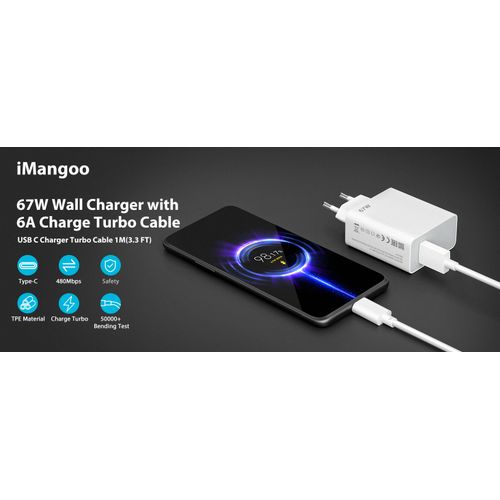 Chargeur De Voiture Usb Universel + Câble Usb C Xiaomi 67w