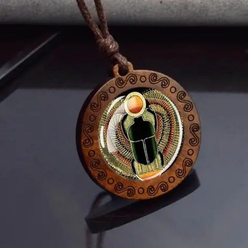 product_image_name-Generic-Pendentif en bois Scarabée, décoration vintage cosmogonie égyptienne, bijoux unisexe-1