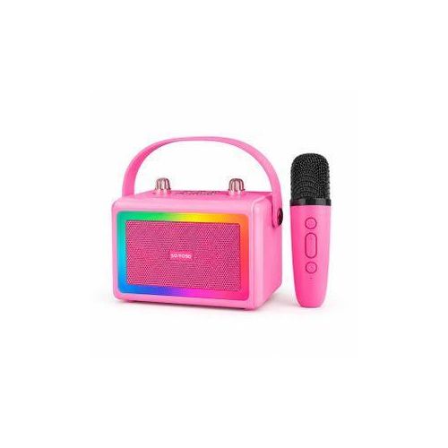 Generic Enceinte Bluetooth Karaoké – Avec Micro Sans Fil et Lumières LED