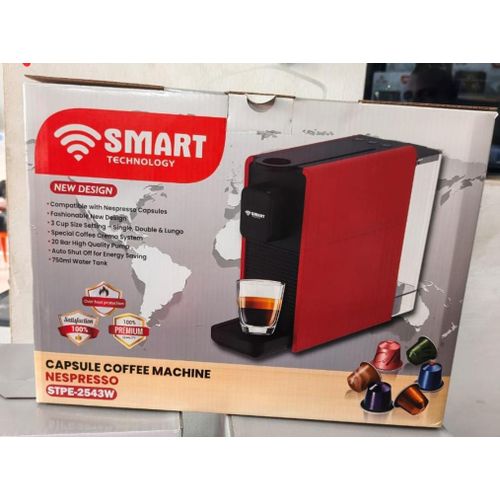 Smart Machine à Café à Capsules (STPE-2543W) - 0,75L - 1400W - Rouge - image 3