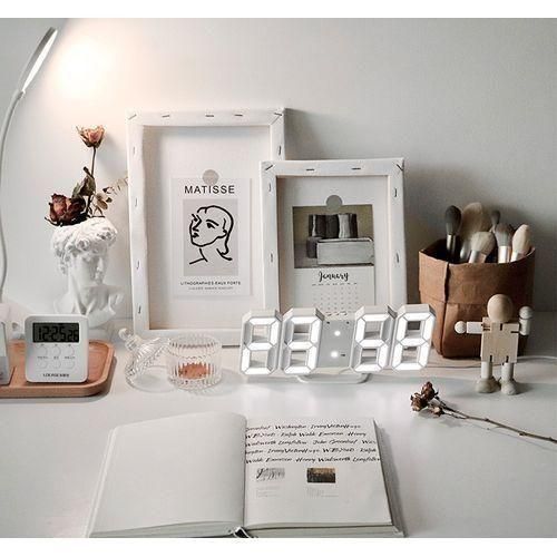 product_image_name-Generic-Grande 3D LED Horloge Murale Numérique USB Design Moderne Décor À La Maison Salon Date Température Calendrier Table Alarme-2