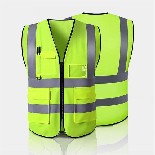 Gilet de sécurité réfléchissant vert fluo haute visibilité