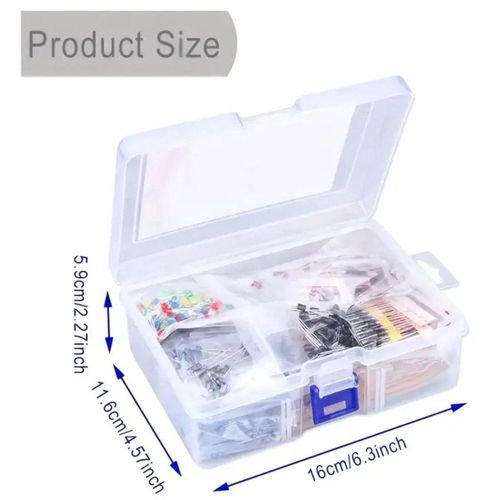 Generic 1400pcs Kit de composants électroniques 6 en 1 : résistances et cellules électrolytiques - image 8