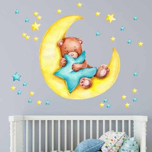 Generic Autocollant Mural Enfant Ourson - Or - Prix pas cher