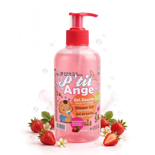 Generic Gel Douche P'tit Ange à la Fraise 350ML (Corps et Visage) Pour bebe