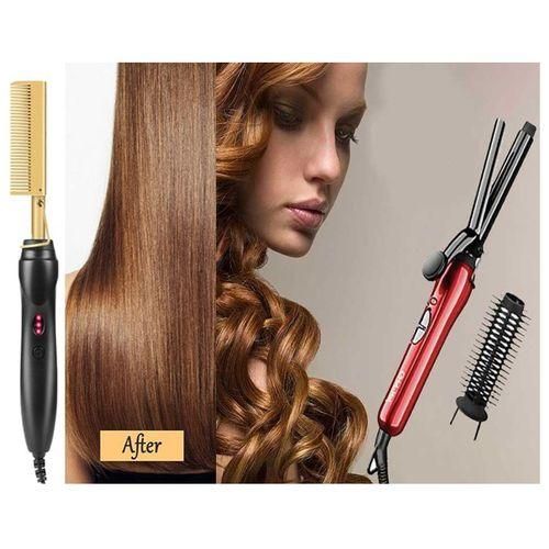 product_image_name-Generic-Peigne Lisseur Avec Babyliss Boucleur A Cheveux Chauffant-1