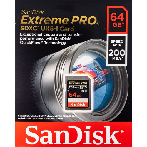 SanDisk CARTE MÉMOIRE SD EXTREME PRO SDXC UHS-I SANDISK 64 GO  (SDSDXXU-064G-GN4IN) - Prix pas cher