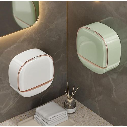 product_image_name-Generic-Lot de 2 boîtes à savon murales avec couvercle, support à savon de luxe léger, boîte à savon sans perçage, égouttoir à savon pour salle de bain et cuisine-6