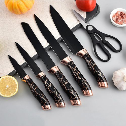 Generic  Coffret de couteaux de cuisine 6 pièces avec éplucheur - image 3