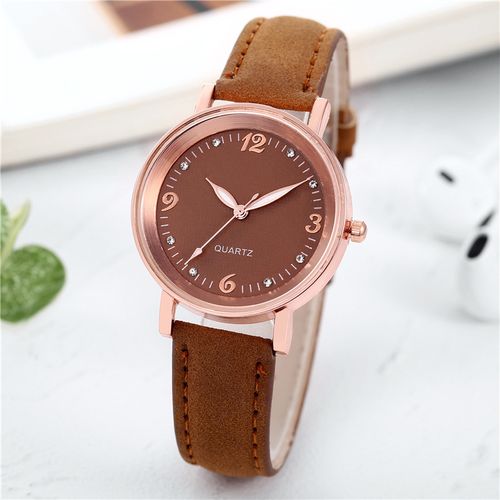 product_image_name-Fashion-Montre A Quartz Pour Femme - 19-Marron-1