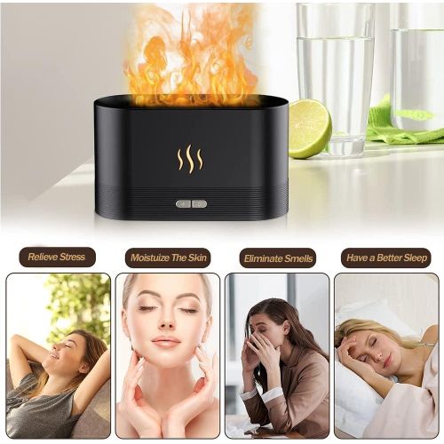 NOVOO Flame Aromatherapy Machine, Home Office Table Seven Color Flame Ultra Silent Air Humidifier - image 4