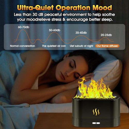 NOVOO Flame Aromatherapy Machine, Home Office Table Seven Color Flame Ultra Silent Air Humidifier - image 7
