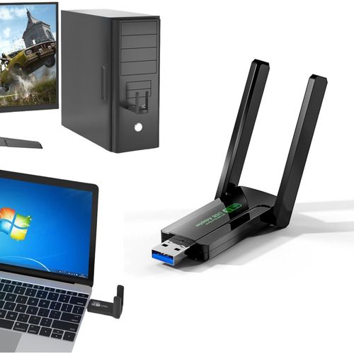 product_image_name-Generic-Adaptateur USB WiFi double bande 1300Mbps, Dongle Wi-Fi 2.4G + 5Ghz, 2 antennes 802.11AC USB3.0, récepteur de carte sans fil haute vitesse pour PC/ordinateur portable-2