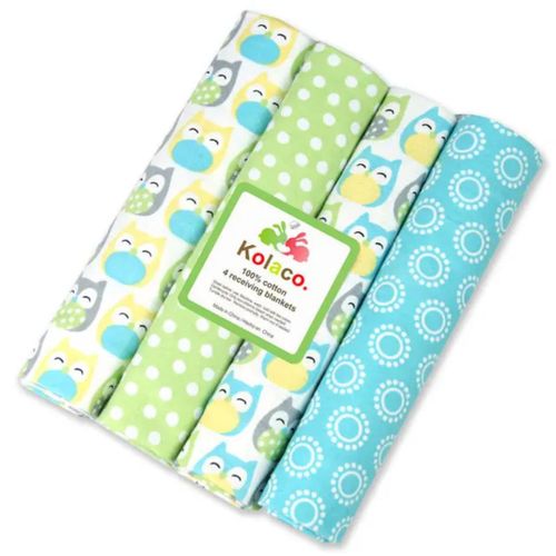 Generic 4 mini Draps pour bébé en coton multicolore