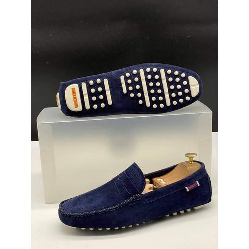 Fashion baladeuse homme en cuir bleu