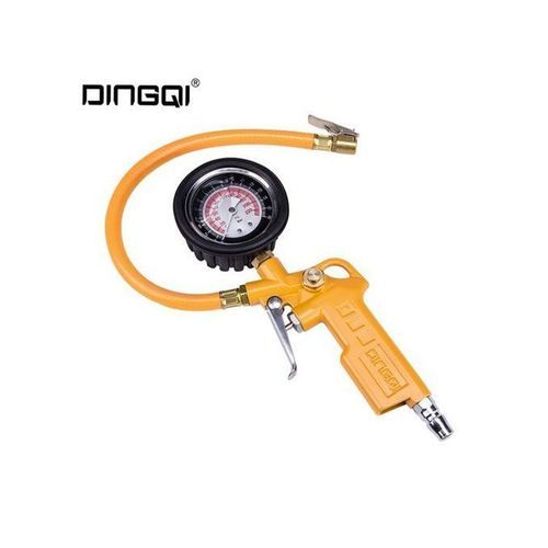 Gonfleur De Pneu Avec Manomètre Intégré 220 PSI / 15 Bar - Embout En Laiton, Flexible, Universel Pour Voiture, Moto, Vélo, Camion - 3