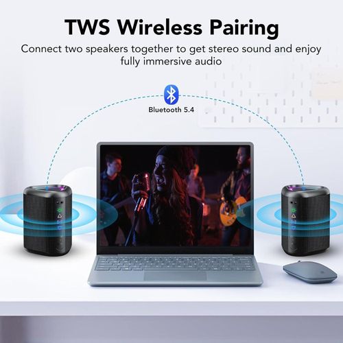 product_image_name-TodyJeyHo-Enceinte Bluetooth Étanche avec Lumières LED Colorées - 1800mAh, Puissance 10W, Appairage TWS, Autonomie de 4 à 8 Heures, Lecteur Musical Portable-2