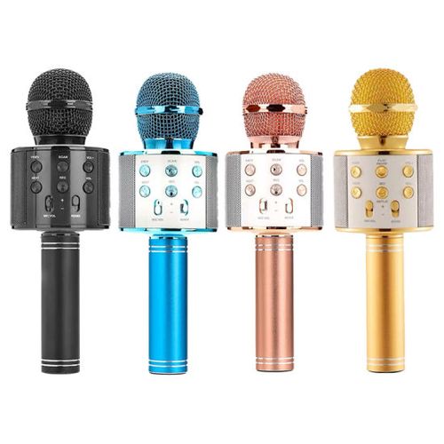 Generic Microphone - Rechargeable - Bluetooth - USB Carte Mémoire - Karaoké  - Noir - Prix pas cher