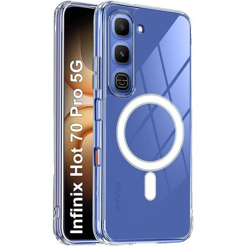 Generic Coque transparente magsafe compatible Infinix Hot 70 Pro + 1 antichoc - Transparent