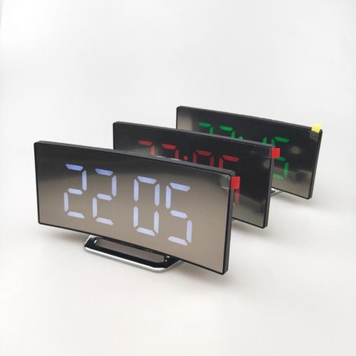 product_image_name-Generic-Réveil Moderne Incurvé - Luminosité Réglable - Format 12h/24h-4