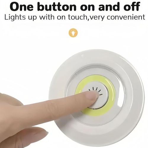 WIFINIT 3 PCS Économie d'énergie Capteur de mouvement de corps détecteur tactile LED nuit Lumière Télécommande Armoire Armoire Lampe murale lumineuse Lampe d'induction de corps sans fil Capteur de mouvement LED pièces circulaires portables couloirs chambre - image 3