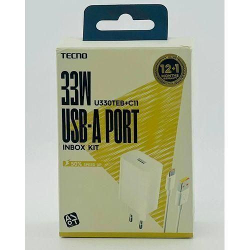 product_image_name-Tecno-Chargeur rapide - U330TEA - 33 Watts - Port USB-A - Avec condon Type-C-2