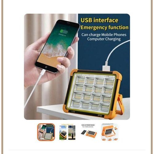 product_image_name-Generic-Projecteur LED solaire multifonction avec port USB – Lampe rechargeable & Power Bank-3