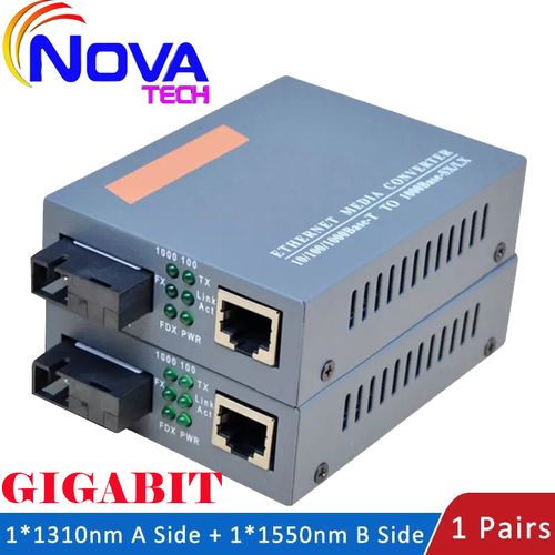 Generic Gigabit Transceiver Convertisseur De Media Converter Fibre Optique  Port Sc , à 8 Ports Gigabit RJ45 - Prix pas cher