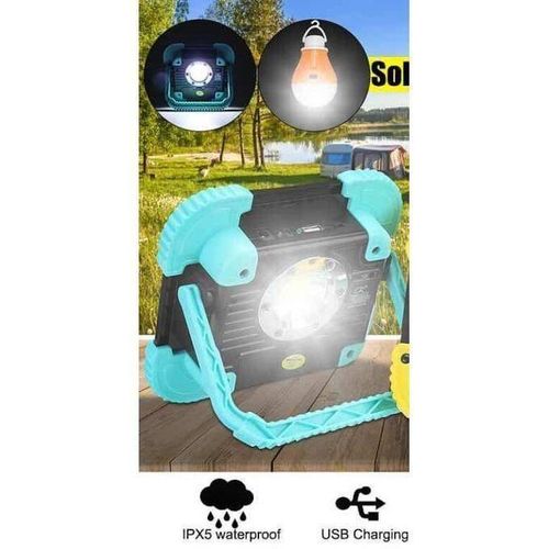 product_image_name-Generic-Lampe solaire LED Portable, Rechargeable par USB, lampe de poche réglable à 360 ° avec ampoule, pour l’extérieur, jardin, Camping, tente, pêche-1