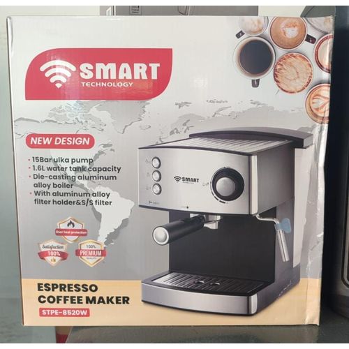 Smart Machine à café Expresso STPE-8520W - 15 Bars, 1.6L, 850W - Noir -