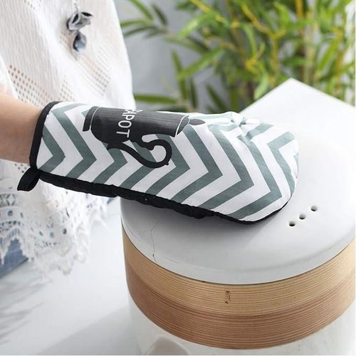 product_image_name-Generic-Lot de 2 maniques et 2 gants de cuisine résistantes à la chaleur pour protéger les mains avec boucle de suspension Idéal, manique en coton (lot de 2) V-3