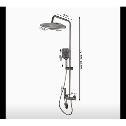 product_image_name-Generic-colonne de douche avec mitigeur thermostatique quatre modes thermostatique couleur gris en cuivre robinet mitigeur douche avec douchette et pomme douche pluie réglable ajustable pour salle de bain pomme douche carré de haute qualité-2