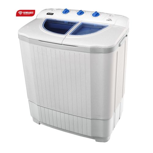Machine à laver avec double cuve pour lavage et essorage sec, portable,  système de proximité par gravité intégré, cycles de lavage d'arrête