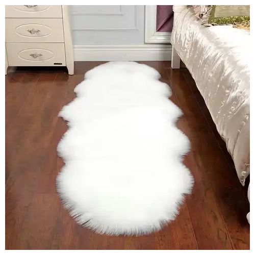 Generic Tapis Fourrure Chic D'intérieur-Blanc - Prix pas cher