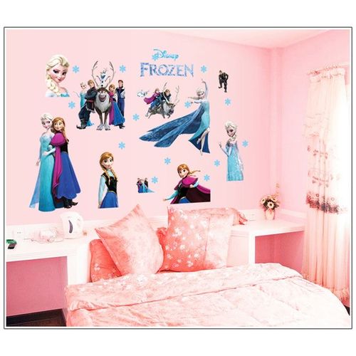 Sticker mural autocollant princesse rose