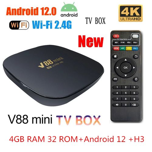 Generic Boîtier Smart TV V88 Mini, Android 12, WIFI 2.4G, 4K - Prix pas  cher